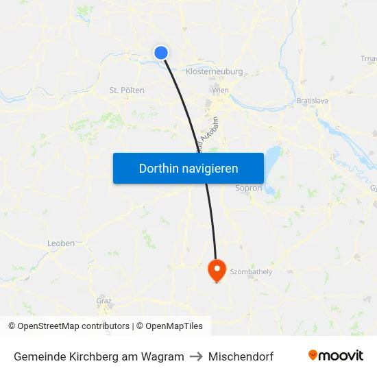 Gemeinde Kirchberg am Wagram to Mischendorf map