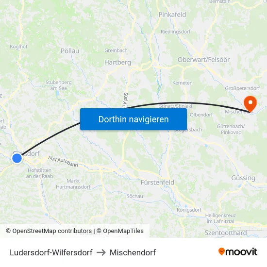 Ludersdorf-Wilfersdorf to Mischendorf map