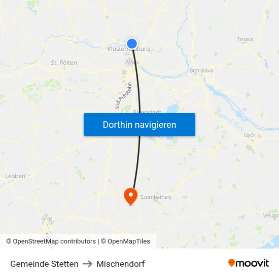 Gemeinde Stetten to Mischendorf map