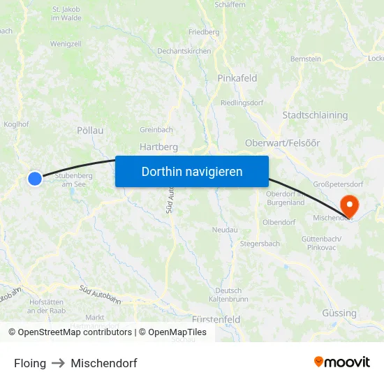 Floing to Mischendorf map