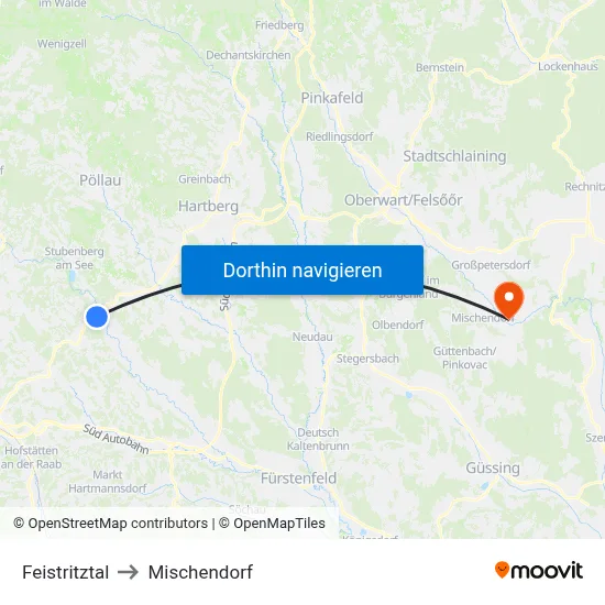 Feistritztal to Mischendorf map