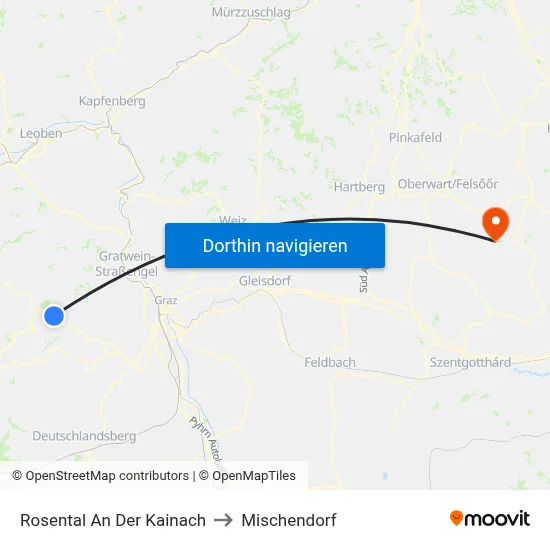 Rosental An Der Kainach to Mischendorf map