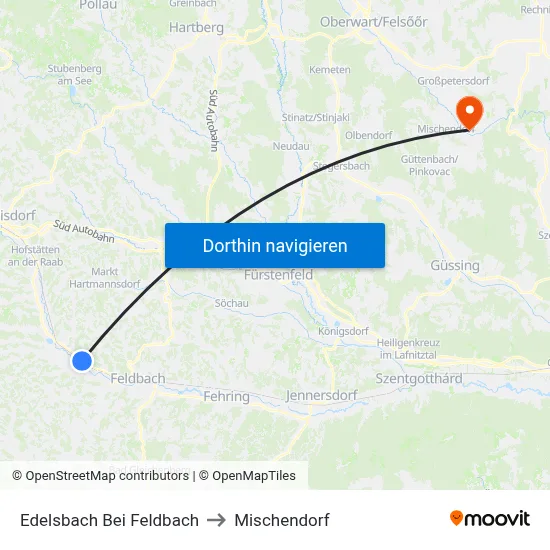 Edelsbach Bei Feldbach to Mischendorf map