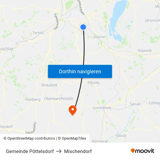 Gemeinde Pöttelsdorf to Mischendorf map