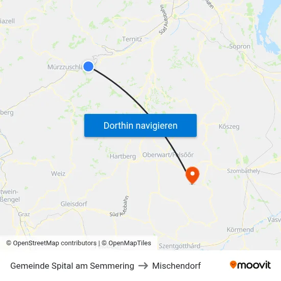 Gemeinde Spital am Semmering to Mischendorf map