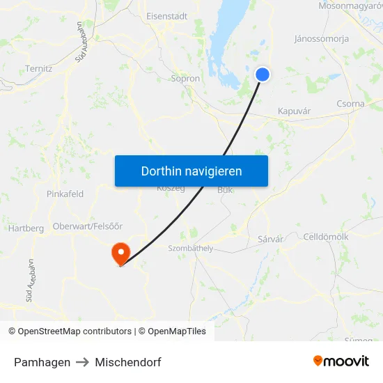 Pamhagen to Mischendorf map