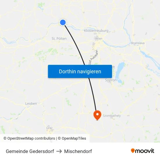 Gemeinde Gedersdorf to Mischendorf map