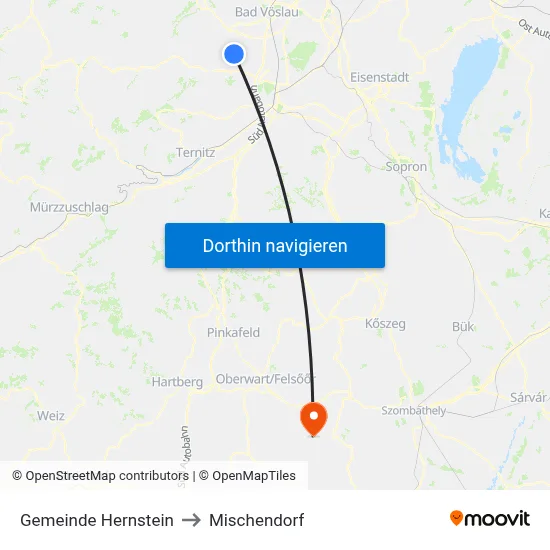 Gemeinde Hernstein to Mischendorf map