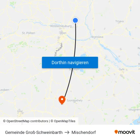 Gemeinde Groß-Schweinbarth to Mischendorf map