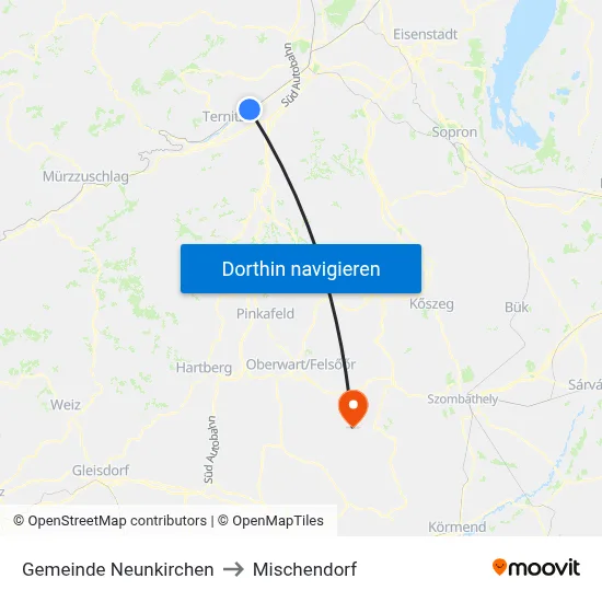 Gemeinde Neunkirchen to Mischendorf map