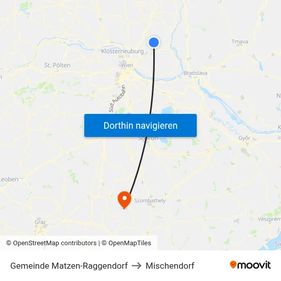 Gemeinde Matzen-Raggendorf to Mischendorf map