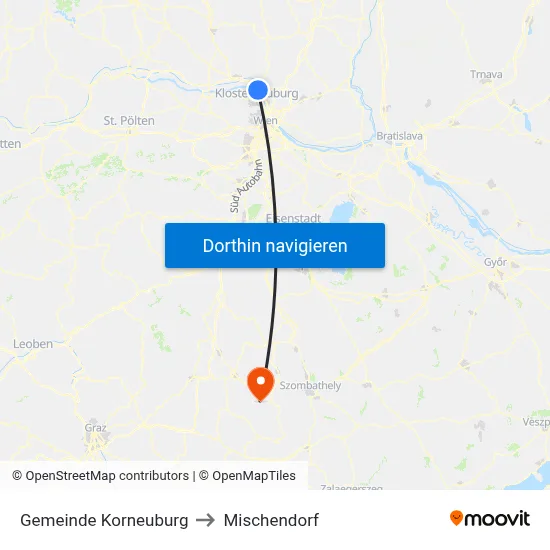 Gemeinde Korneuburg to Mischendorf map