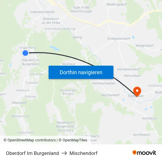 Oberdorf Im Burgenland to Mischendorf map