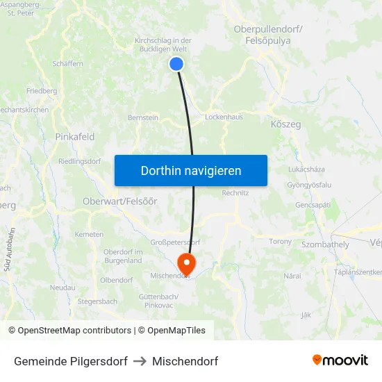 Gemeinde Pilgersdorf to Mischendorf map