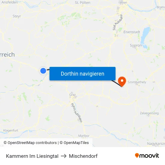 Kammern Im Liesingtal to Mischendorf map