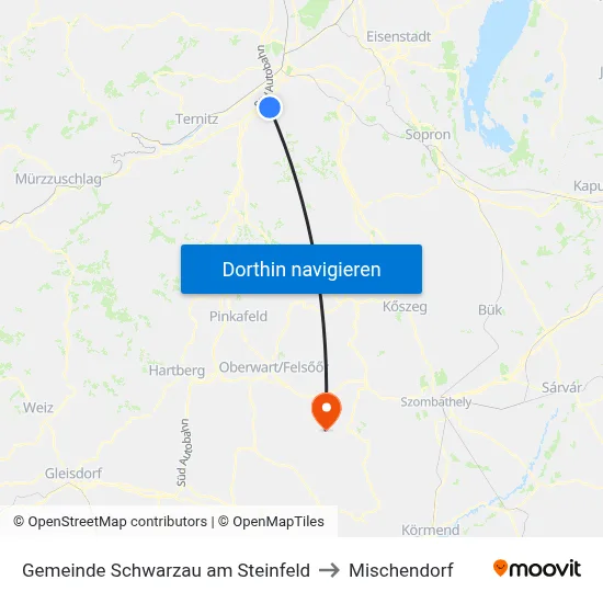 Gemeinde Schwarzau am Steinfeld to Mischendorf map