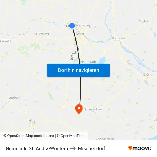 Gemeinde St. Andrä-Wördern to Mischendorf map