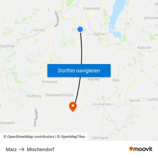 Marz to Mischendorf map