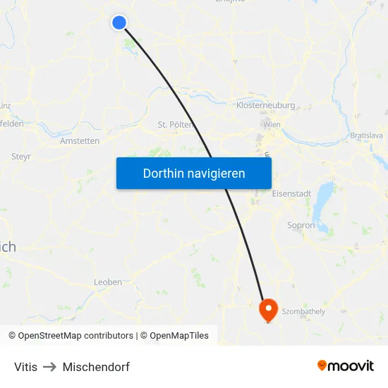 Vitis to Mischendorf map