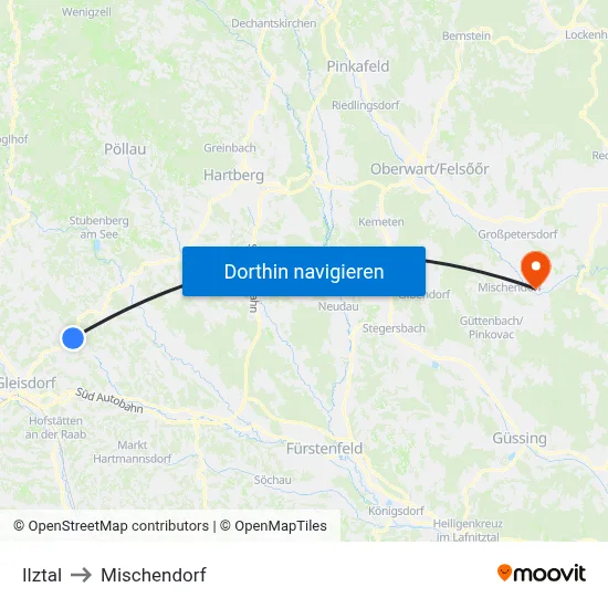 Ilztal to Mischendorf map