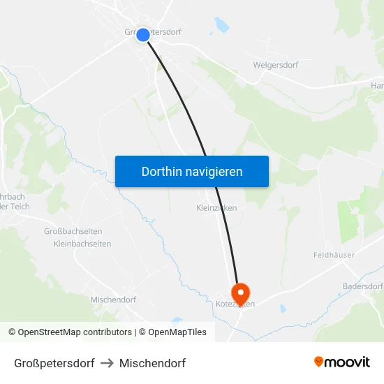 Großpetersdorf to Mischendorf map