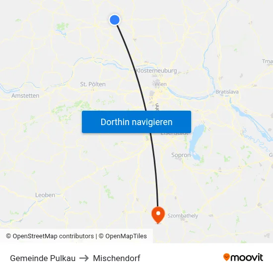 Gemeinde Pulkau to Mischendorf map
