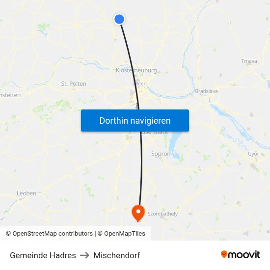Gemeinde Hadres to Mischendorf map