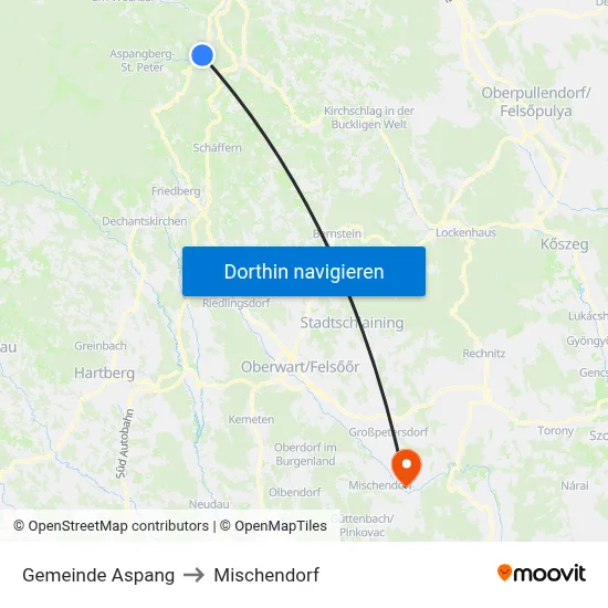 Gemeinde Aspang to Mischendorf map