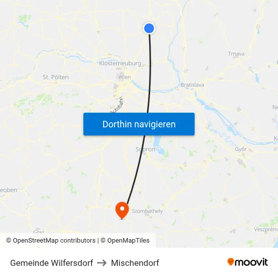 Gemeinde Wilfersdorf to Mischendorf map