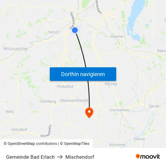 Gemeinde Bad Erlach to Mischendorf map