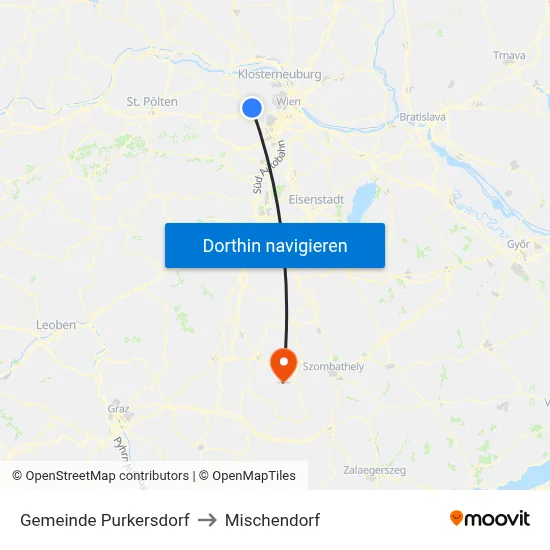Gemeinde Purkersdorf to Mischendorf map