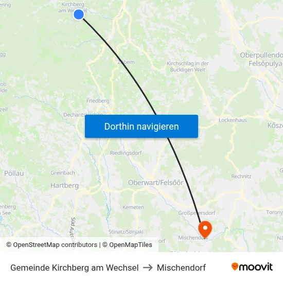 Gemeinde Kirchberg am Wechsel to Mischendorf map
