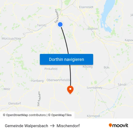Gemeinde Walpersbach to Mischendorf map