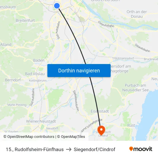 15., Rudolfsheim-Fünfhaus to Siegendorf/Cindrof map