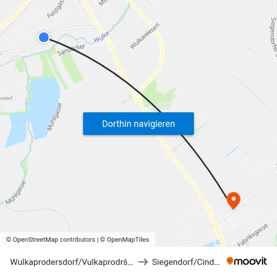 Wulkaprodersdorf/Vulkaprodrštof to Siegendorf/Cindrof map