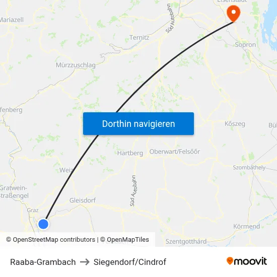 Raaba-Grambach to Siegendorf/Cindrof map