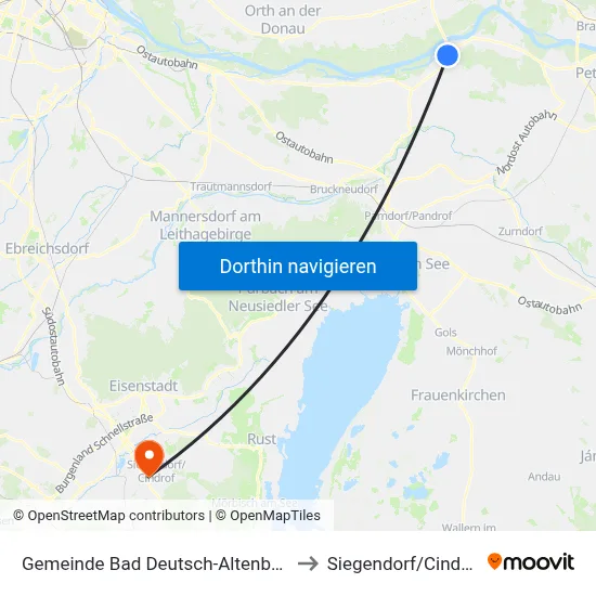 Gemeinde Bad Deutsch-Altenburg to Siegendorf/Cindrof map
