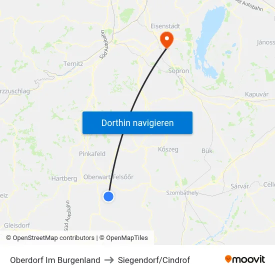 Oberdorf Im Burgenland to Siegendorf/Cindrof map