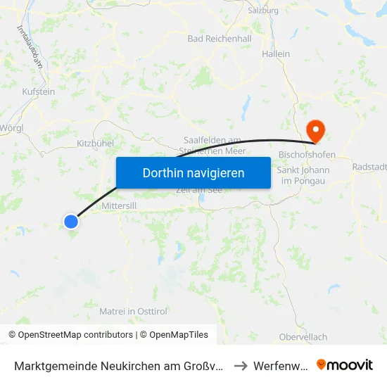 Marktgemeinde Neukirchen am Großvenediger to Werfenweng map