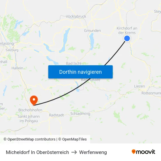 Micheldorf In Oberösterreich to Werfenweng map
