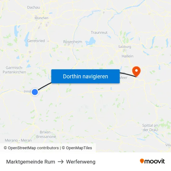 Marktgemeinde Rum to Werfenweng map