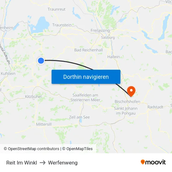 Reit Im Winkl to Werfenweng map
