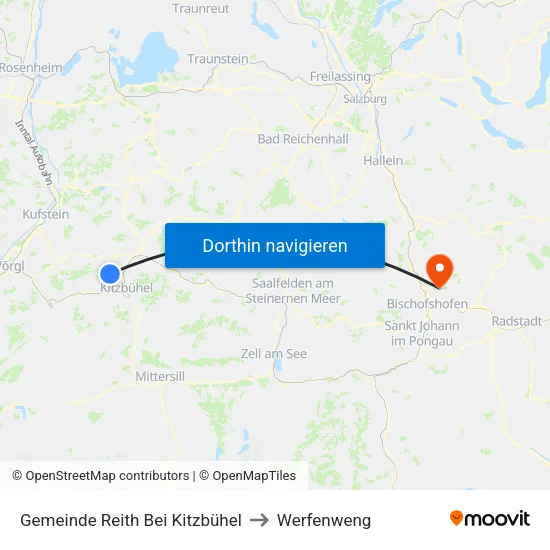 Gemeinde Reith Bei Kitzbühel to Werfenweng map