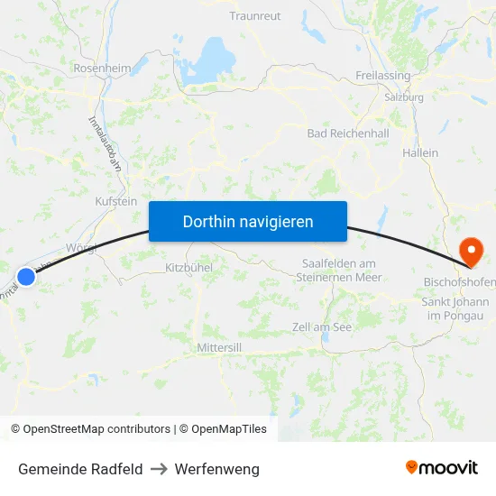 Gemeinde Radfeld to Werfenweng map