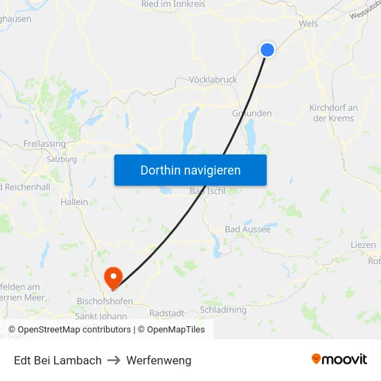 Edt Bei Lambach to Werfenweng map