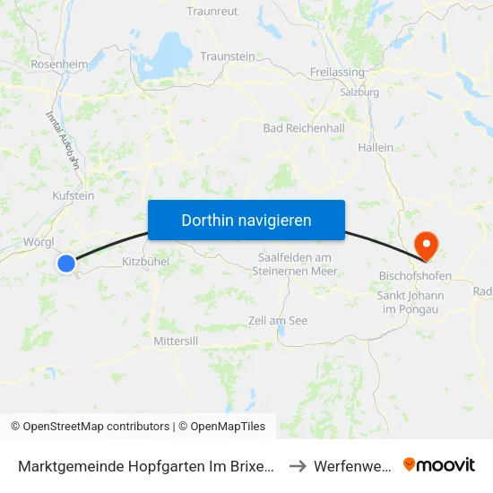 Marktgemeinde Hopfgarten Im Brixental to Werfenweng map