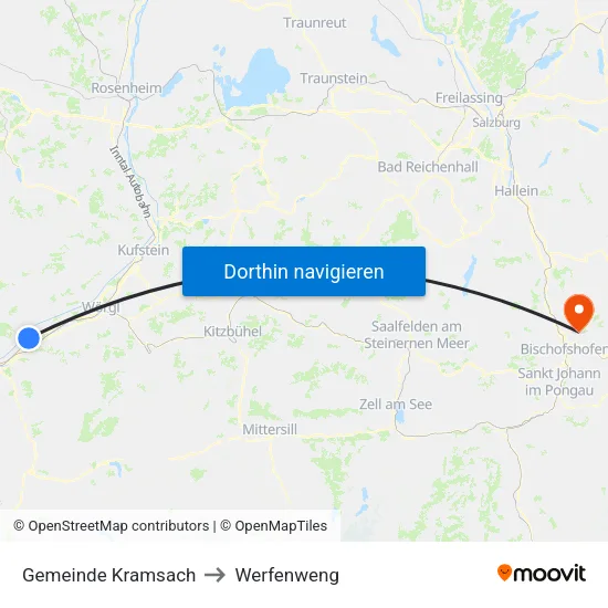 Gemeinde Kramsach to Werfenweng map