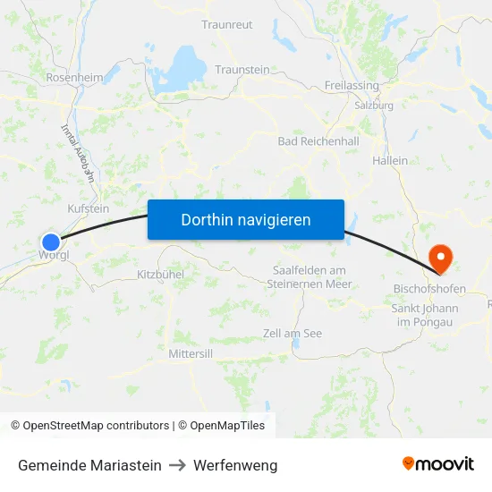 Gemeinde Mariastein to Werfenweng map