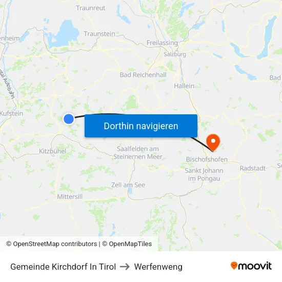 Gemeinde Kirchdorf In Tirol to Werfenweng map