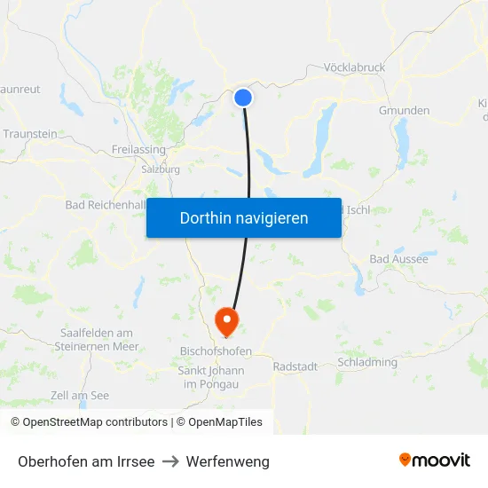 Oberhofen am Irrsee to Werfenweng map